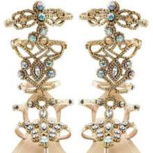 Women's Rhinestone Gladiator Sandals With Shiny Gem Details, Flat Summer Sandals For Beach, Weddings, And Casual Outfits - Perfect For Bridal, Bohemian, And Dressy Occasions - 1125-8-金色 - 查看 2