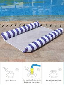 1 件充气水上吊床浮床，2 人成人夏季泳池和沙滩浮床，完美的夏季礼物，泳池筏躺椅，多功能躺椅，适合成人度假娱乐和休息 - 深藍 - 查看 5