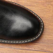 Men's Desert Boots, Simple For Commuting, Rubber Dual-Color Sole, Retro Casual Ankle Boots - Black - View 4