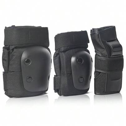 Conjunto de equipo de protección 3 en 1 para patines, ciclismo, bicicleta, monopatín, patinaje en línea, scooter, deportes a caballo y deportes al aire libre, con rodilleras, coderas y muñequeras para adultos y jóvenes