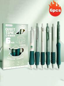 6 stuks Ins zeer aantrekkelijke Level ST snel drogende neutrale pennen, superzachte grip, gladde testpen, geschikt voor kantoor en school (0,5 mm)