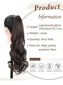 Claw Clip Ponytail Extension Clip In Wavy Ponytail Hair Extensions 24 Inch Long Pony Tails For Women Extensions Wave Hairpiece - Multicolor - View 4