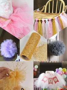 1pc 10yard Wedding Shining Organza, Beige Sparkling Tulle Ribbon Fabric, Wedding Bridal Shower Party Decorations Room Table Chair Decor Ivory Organza Photography Background Decor, Wedding Handmade DIY Crafting, Flower Wrapping Champagne Organza, BabyShower Birthday Party Favor, Banquet Gift Wrapping Bow Ribbon