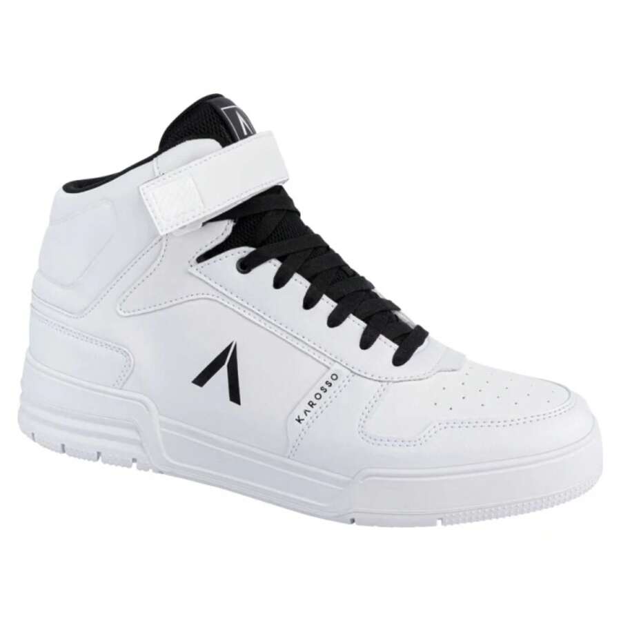 Tenis Bota comóda para Caballero color Blanco/Negro Casual Deportivo - Blanco y Negro - Ver 1