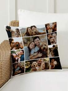 1pc Customized Personalized Photo Printed Pillow Case, Custom Face Pillow,Single Sided Print Pillow Cover For Mother's/Father's/Thanksgiving/Teachers' Day, Create Your Own Picture Pillow Case, Great Gift For Family, Friends And Yourself,Christmas Gift Supplies