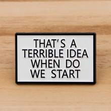 1 件鼓舞人心且有趣的引文珐琅翻领别针，可爱胸针徽章，适用于包包和衣服，连衣裙配饰别针，适用于衣服包饰，学校办公室配饰，衬衫夹克珠宝，圣诞节万圣节服装别针，教师礼物，万圣节配饰，教师节 - 黑色 - 查看 10