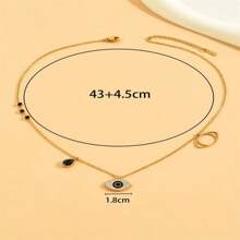 1pc Fashionable Titanium Steel Demon Eye Rhinestone Necklace, Stylish Delicate Clavicle Chain, Suitable For Women's Daily Wear