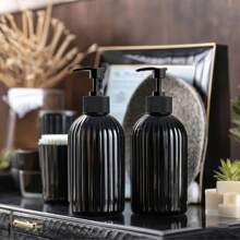 LEAPAIR 1/2 peças Dispenser de Sabonete Recarregável de 500ml com Bomba de Plástico, Dispenser de Bomba de Bambu, Suporte para Garrafa, para Shampoo, Condicionador, Loção, Sabonete Líquido para Banheiro e Chuveiro, Garrafa de Linha de Loção, Garrafa de Limpeza, Decoração de Casa e Móveis, Decoração de Banheiro, Decoração de Outono, De Volta às Aulas