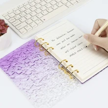 A5 A6 Water Wave Customized Cover Loose Leaf Binder, Multi-Color 6 Holes, Pink Purple Green Acrylic Cover Options, Cover And Portable Size, With Inner Pages & Refills, Suitable For School, Office, Planner, Travel Photo, Note Taking, Creative Writing, DIY Albums, Memo Pads, Travel Journals, Cash Check Holders,School Supplies,Back To School