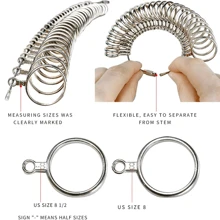 Ring Size Core Axis Measurement Tool Steel Ring Size Measurement Size Set - Rubber Jewelry Merchant Hammer Metal Finger Size Rod Wire Winding Ring Tool Jewelry Making Kit