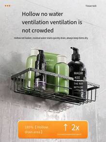 1 件免钻浴室置物架，壁挂式淋浴架，铝制三角形收纳架，家居浴室装饰