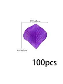 100 片人造无纺布玫瑰花瓣，婚礼情人节派对节日聚会装饰假花瓣五彩纸屑，桌面中心装饰