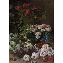 1pc Botanical Monet Exhibition Artwork Canvas Paintings Famous Artist Wall Arts Posters For Bedroom Office Home Decor No Frame ﻿ - Multicolor - View 11