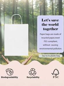 12pcs 8inch White Goodie Bags Small Gift Bags,With HandleWith Handles Kraft Paper Bag, For Party Favor Bags For Party Favor Bags For Birthday, Wedding Season ,Birthday,Valentine's Day, Wedding Season,Party Favors, Birthday Decorations, Party Supplies,Bachelorette Decor,Bachelorette Gifts,Bachelorette Party,Bridal Shower Favors,Wedding Favors For Guests,Christmas Gift Bags,Christmas Wrapping Paper,Christmas Bag,Party Bags,Hen Party Bags