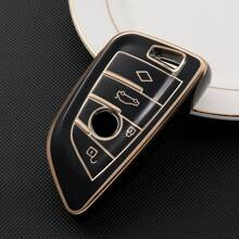 Funda para llave del coche, estuche de llave para BMW para X1, X2, X3, X5, X6, Serie 2, 5, 6, 7, Serie 3, 4, protector de llave inteligente con 2 a 4 botones, a prueba de polvo y anti-caída, elegante y de alta gama