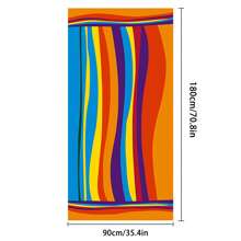 1 szt. Ręcznik plażowy z bawełny w paski tropikalne, szybkoschnący, superchłonny, miękki, w żywych kolorach, odpowiedni na plażę, basen i do łazienki