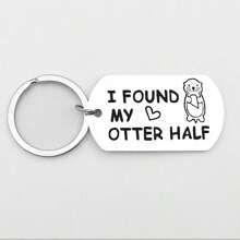 1 buc breloc amuzant din oțel inoxidabil pentru bărbați, I Found My Otter Half breloc cadou accesorii auto geantă farmec școală drăguț gotic Y2k