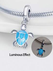 STYFNE 1pc Blue Series Travel Cruise Ship, Camera, Ocean Turtle, Clover Charm Pendant, Suitable For DIY Bracelet, Women Jewelry, Daily Small Gift - Multicolor - View 30