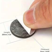 50pcs Rubber Magnets Round Soft Magnetic Stickers Self-Adhesive DIY Fridge Magnets Blackboard Craft Magnets - Black - View 6