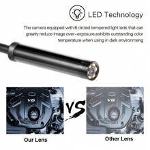 Caméra d'endoscope de 5,5 mm étanche IP67 avec câble souple/rigide réglable, 6 LED, convient aux téléphones Android et PC