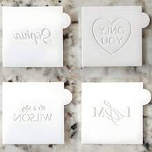 Customize Text With 2 Cookies Cake Decorations Halloween And Christmas DIY Cutters Sugar Cake Templates Wedding Clay Fondant Embosser Name Cake Mold Handmade Cookie/Biscuit Embosser Stamp