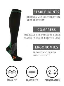 3 Pairs Women's Sports Running Compression Socks, Nylon Quick Dry Breathable Marathon Leg Support Socks - Multicolor - View 5