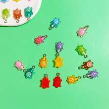 20pcs Mix Color Luminous Mini Turtle Suitable For Handmade Jewelry Pendant Earrings Necklace Bracelet Keychain Bag Charm Resin Craft Parts