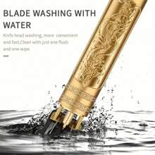 1pc Rechargeable Portable Men's Hair Clipper Set, Integrated Golden Dragon Design, Suitable For Home And Professional Barber Shop Use - Gold - View 8