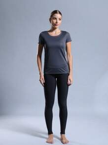 BABYLOOK WOMEN'S FITNESS T-SHIRT - Dark Grey - View 5