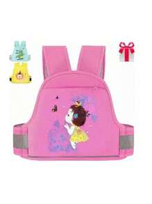 Child Motorcycle Safety Belt With Reflective Strips - Pink - View 1