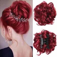 Hair Bun Extensions For Women Claw Clip Messy Bun Hair Piece Wavy Curly Messy Hair Bun Clip In Claw Chignon Hairpieces Synthetic Messy Bun Hair Extensions Scrunchie For Girls