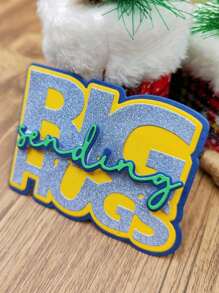 1 件装 BIG HUGS 发送，字母标签，碳钢压花，切割刀模，手册制作，手工 DIY 切割模具，可用于相册、节日贺卡 - 銀色-BIG字母 - 查看 3