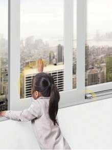 Aluminum Alloy Window Lock Limiter, Metal Door And Window Clip, No-Drill Stainless Steel Anti-Theft Chain - Silver - View 2