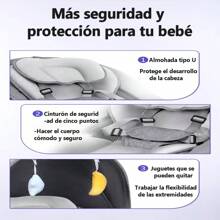 Mecedora Eléctrica Con Columpio Musical Para Cuna De Bebé Con Colchón Y Mosquitero, Mando A Distancia,Bluetooth - Gris - Ver 8