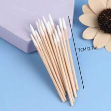 200 PCS Portable Nail Polish Makeup Remover Clean Cotton Swabs  Superfine Tip Cotton Swab For Healthy Manicures And Makeup Clean Cotton Swabs - 白色 - 查看 6