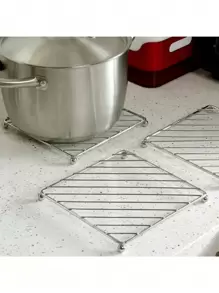 1 Peça Descanso Quadrado, Tapete de Mesa de Cozinha Resistente ao Calor, Porta-Copos, Sousplat, Presente de Natal (Alguns arranhões na superfície dos produtos metálicos são normais e não afetam o uso)