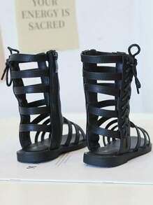 Girls High Top Open Toe Roman Sandals, Fashion Princess Shoes For Little Girls, Summer