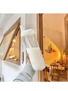 1 个大号吸管杯：透明塑料水瓶，适用于果汁、牛奶和直接饮用 - 彩色 - 查看 4