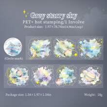 1 rol aquarel tie-dye folie decoratieve tape, Galaxy thema Engels alfabet voor scrapbooking