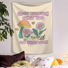 1 PC Inspirational Slogan Patterned Tapestry, Wall Decor Hanging, Room Decoration, Home Decor
