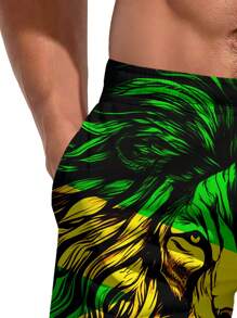 Men's Hawaiian Style 3D Printed Casual Beach Shorts - Quick-Dry, Drawstring Waist, Perfect For Summer Outings - Multicolor - View 8