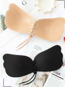 COTOLO Conjunto de 2 pegatinas adhesivas para el pecho con hebilla frontal y diseño de alas para mujer, cómodas y suaves - Multicolor - Ver 2