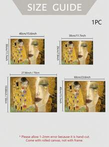 1 件《吻与泪》，古斯塔夫·克里姆特，复制艺术帆布印刷品，浪漫艺术，家居装饰著名爱情画作，艺术经典艺术，适用于客厅卧室浴室办公室和其他家居装饰，无框架 - 黃色 - 查看 5