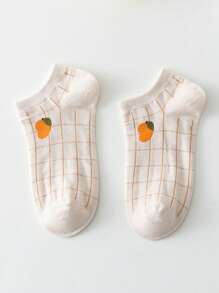 6 Pairs/Pack For Ladies, Cute And Sweet Japanese Style Bunny Mango Lemon Low-Top Shallow Socks, Student Girl Style Socks - Multicolor - View 6