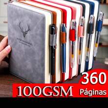 A5 Soft Leather Notebook 360 Pages Retro Notebook For Diary - Baby Pink - View 2