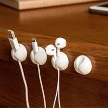 5/10/15pcs White Cable Clip Wire Organizer Management Cord Holder For Office Desktop