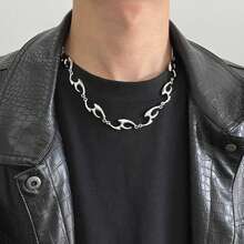 1 pieza Collar de titanio y acero asimétrico y geométrico, de diseño minimalista y elegante con una delicada cadena para la clavícula