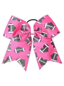 1/2 piezas Coletero de lazo europeo y de la Copa Mundial, súper aficionado, con diseño para aficionados infantiles, cinta grande de mariposa para el pelo, adecuado para porristas escolares, ropa deportiva