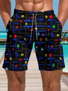 Men's Summer Hawaiian 3D Print Casual Beach Shorts - Quick Dry, Drawstring Waist, Perfect For Outdoor Activity