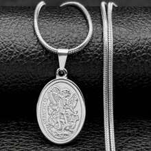 SAINT MICHAEL PROTECT US Archangel Stainless Steel Necklaces Chain Men/Women Gold Color Choker Necklace - Necklace - View 6